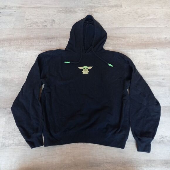 STAR WARS  JODA UNISEX Shirt BLACK HOODIE Size L - Picture 1 of 6